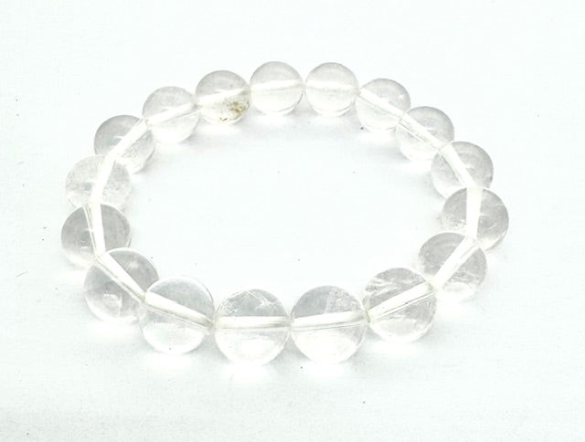 12 mm Bergkristall Edelsteinarmband – Geschenkbox Exklusiv