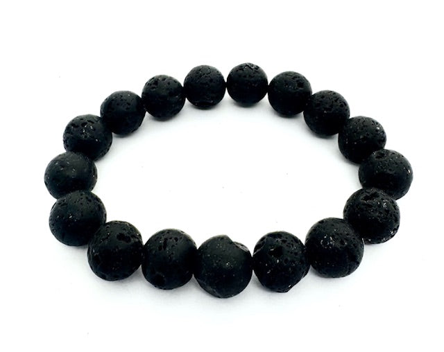 12 mm Lavastein Edelsteinarmband – Geschenkbox Exklusiv