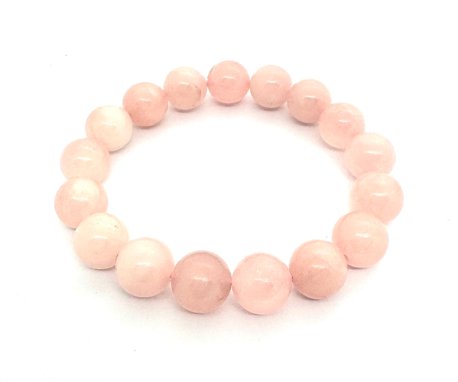 12 mm Rosenquarz Edelsteinarmband – Geschenkbox Exklusiv