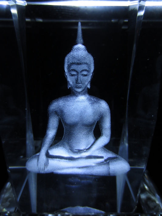 3D-Kristall-Lasergravurblock – Thailändischer Buddha