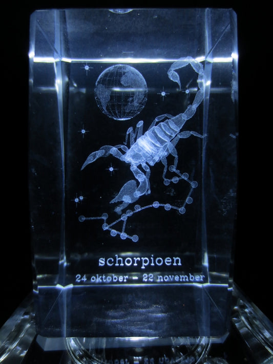 3D-Kristall-Lasergravurblock – Skorpion