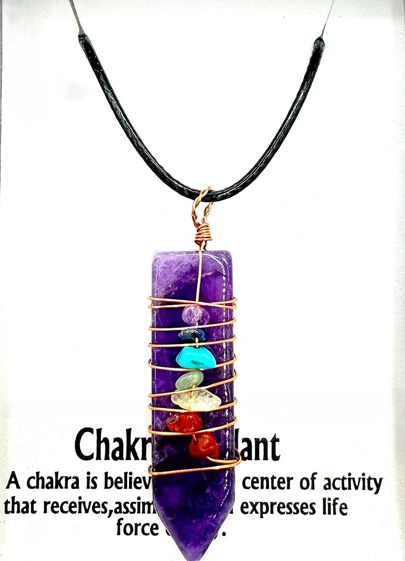 7 Chakra Edelstein Halskette Anhänger (II) - Amethyst