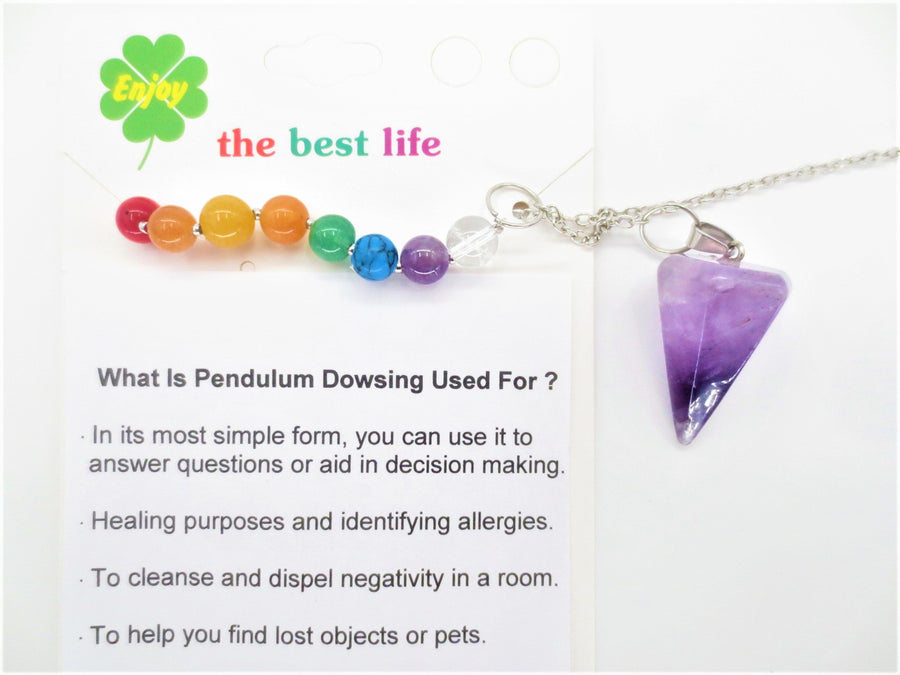 Amethyst 7 Chakra Edelstein-Pendel