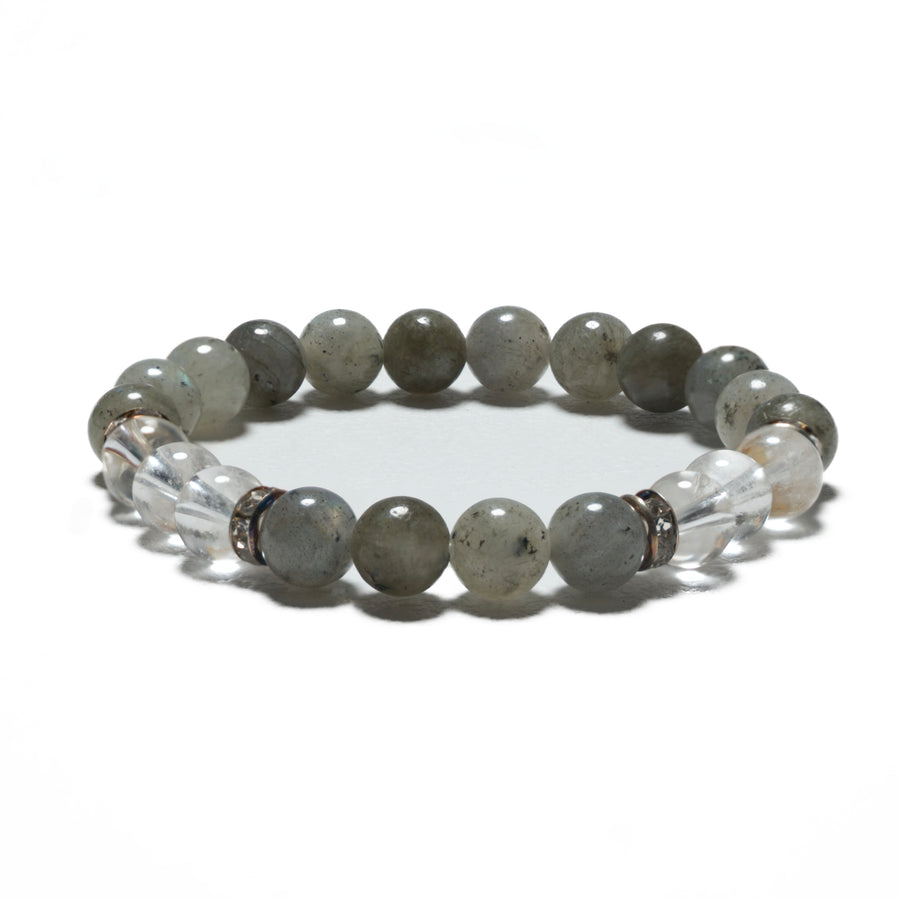8mm Armband ohne Geschenkbox - Labradorit und Diamant