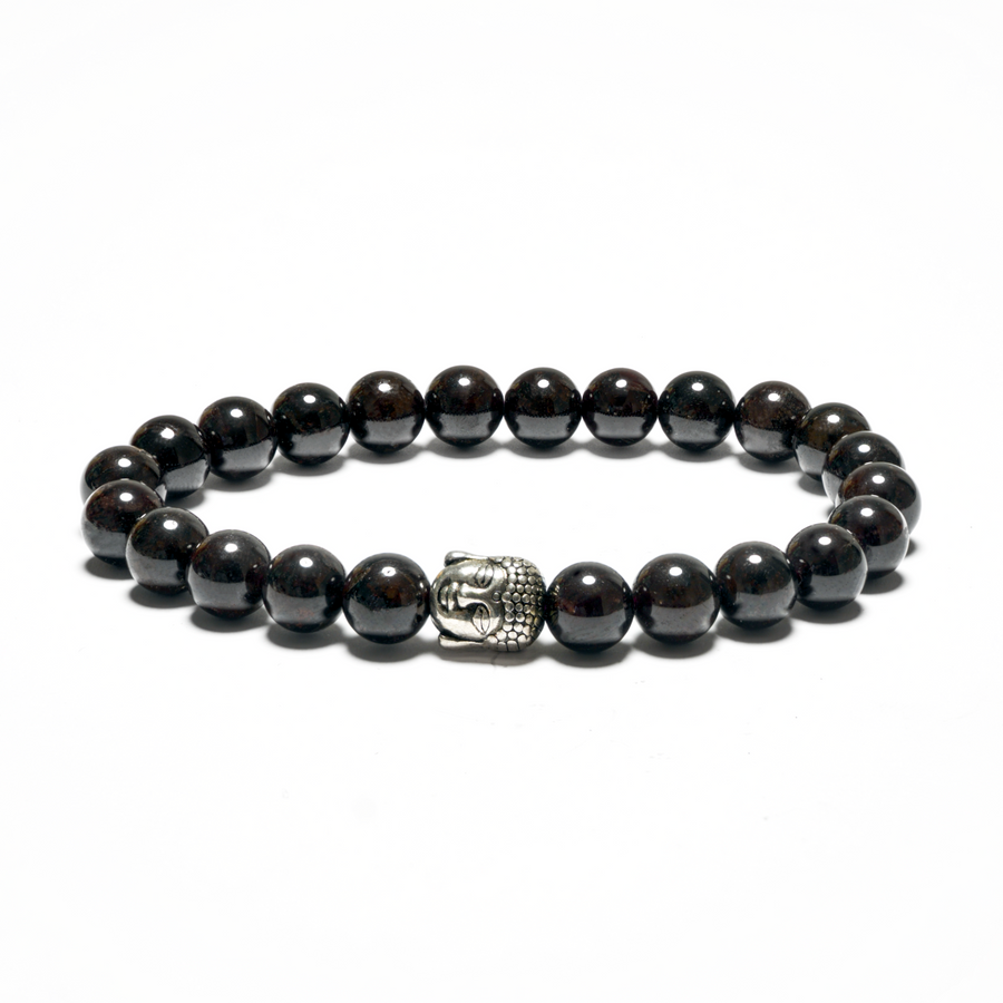 8mm Buddha Armband ohne Box - Granat