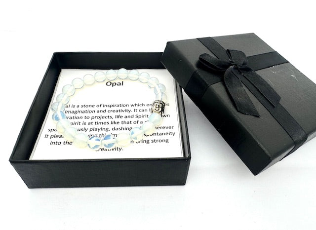8mm Buddha Opal Armband – Geschenkbox Inklusive