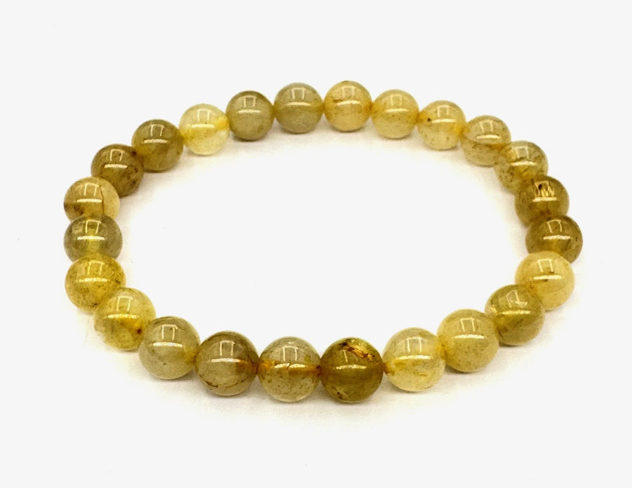 8 mm Golden Hair Quartz Edelsteinarmband – Geschenkbox Inklusiv