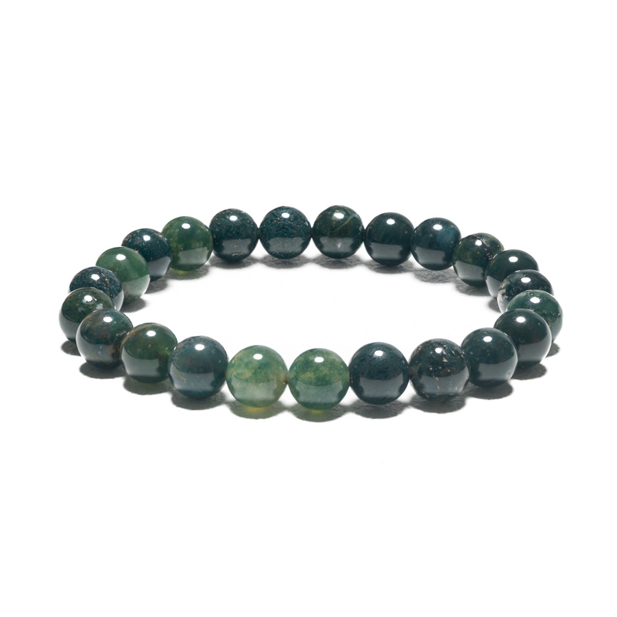 8 mm Edelstein-Armband ohne Geschenkbox – Moos-Achat