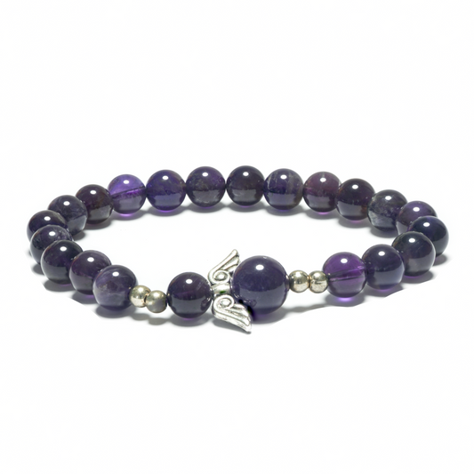 8mm Engelsarmband ohne Box - Amethyst