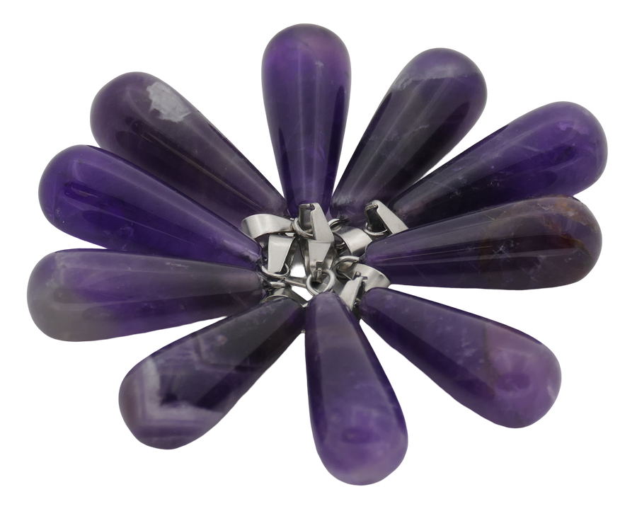 Amethyst-Tropfenanhänger (10 Stück)