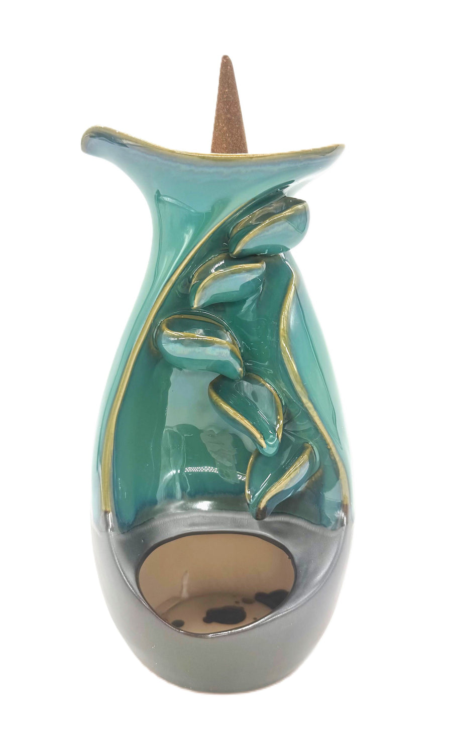 Rückfluss-Räuchergefäß, Vase, Grün/Blau (0702-2/3)