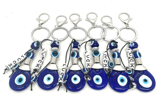 Blauer Böser Blick Schlüsselanhänger „Luck“ 6er-Set
