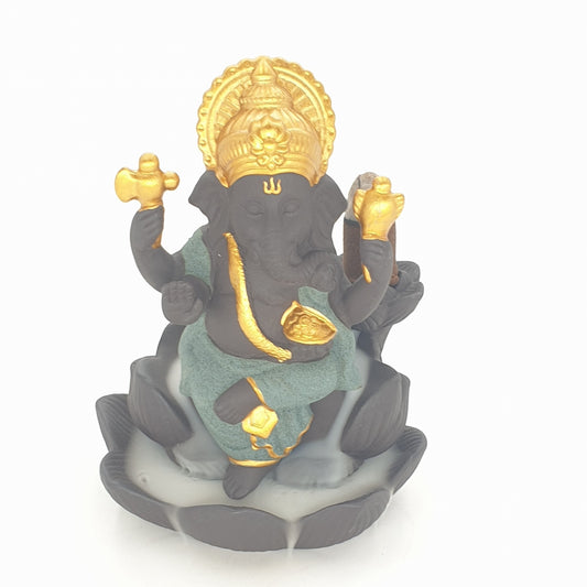 Rückfluss-Räuchergefäß Ganesha Grün (0702-9)