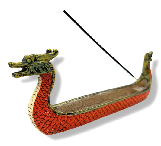 Brauner Drachenboot-Räucherstäbchenhalter