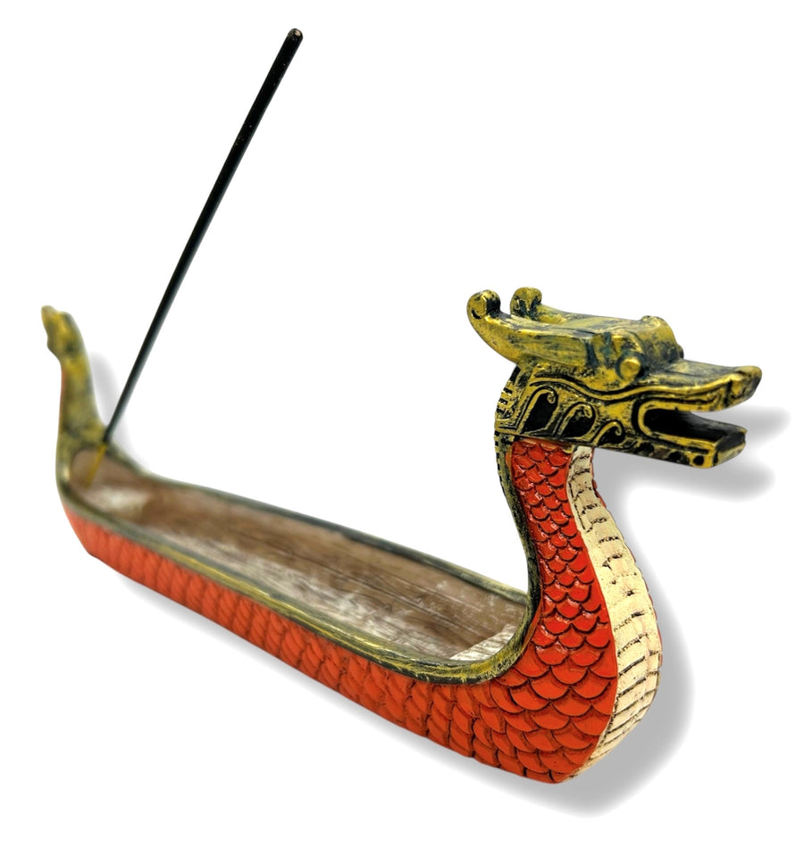 Brauner Drachenboot-Räucherstäbchenhalter