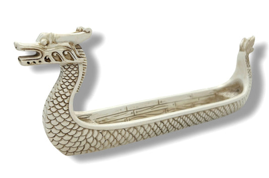 Weißer Drachenboot-Räucherstäbchenhalter