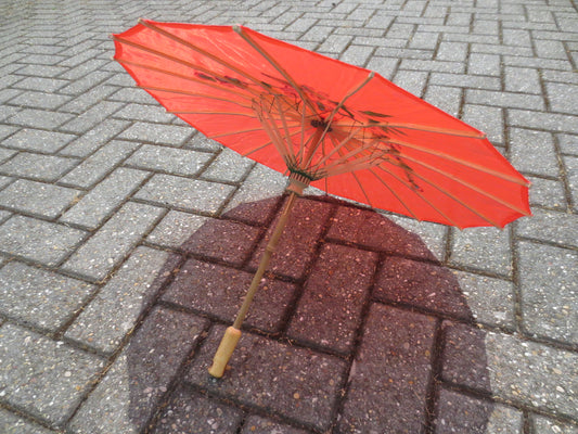 Chinesischer Regenschirm - Rot (Groß)