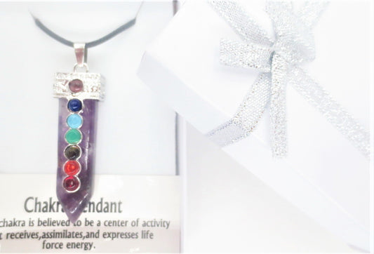 7 Chakra Edelstein Halskette Anhänger - Amethyst