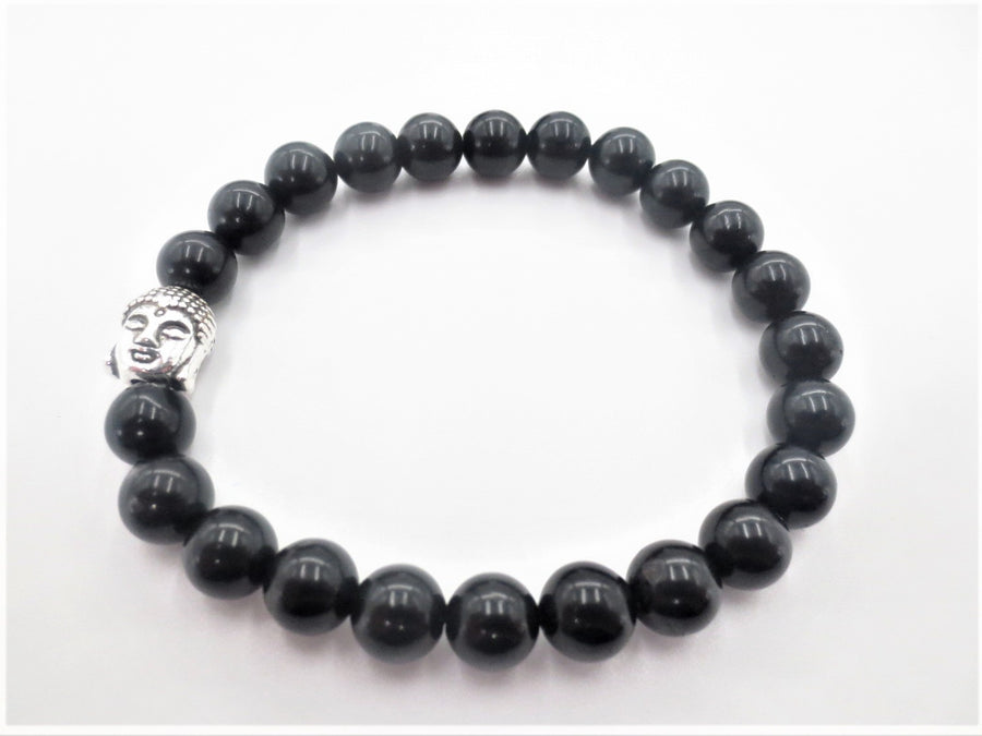 8 mm Buddha Schwarzer Turmalin Armband – Geschenkbox Inklusive