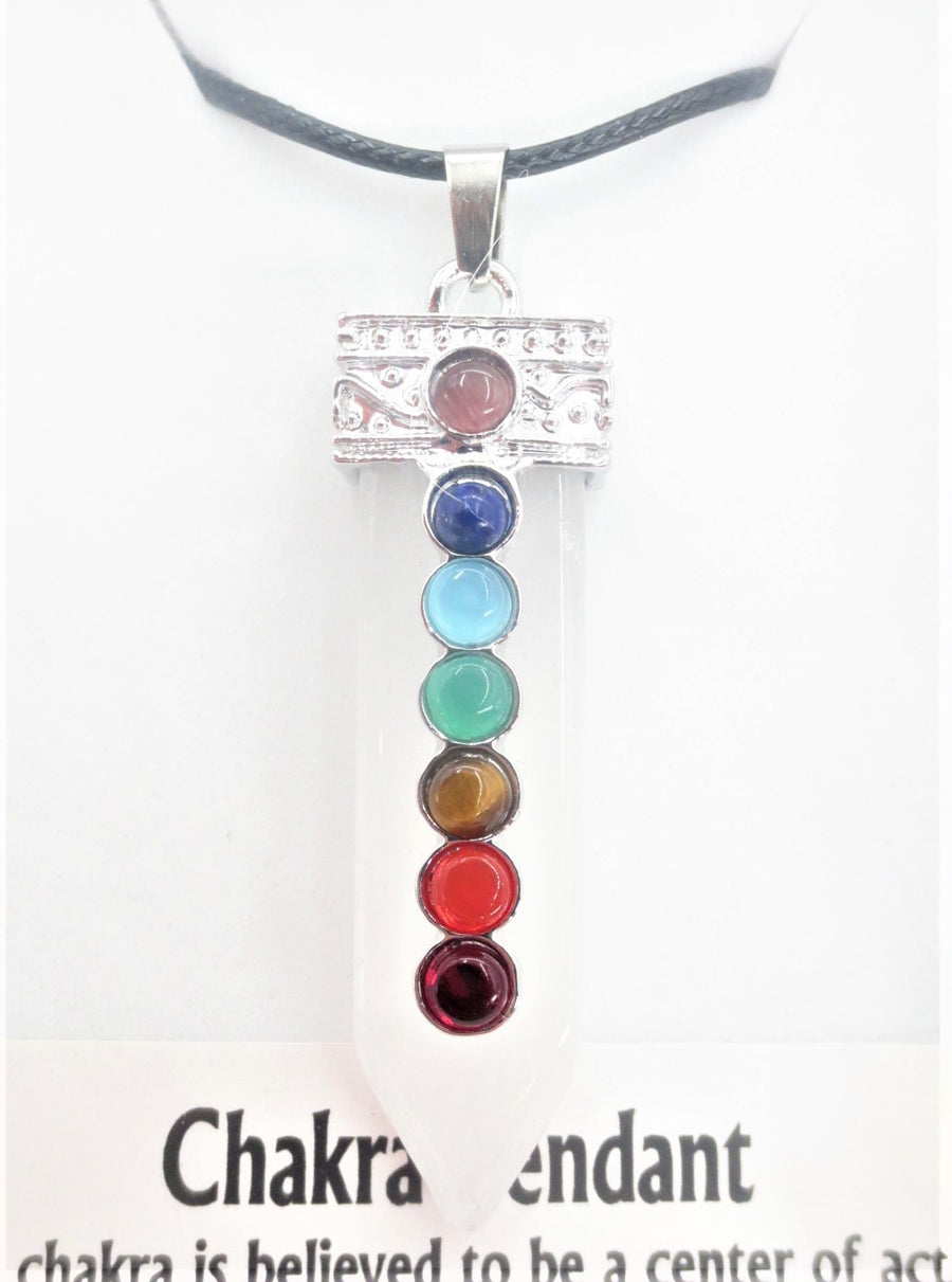 7 Chakra Edelstein Halskette Anhänger (I) - Bergkristall