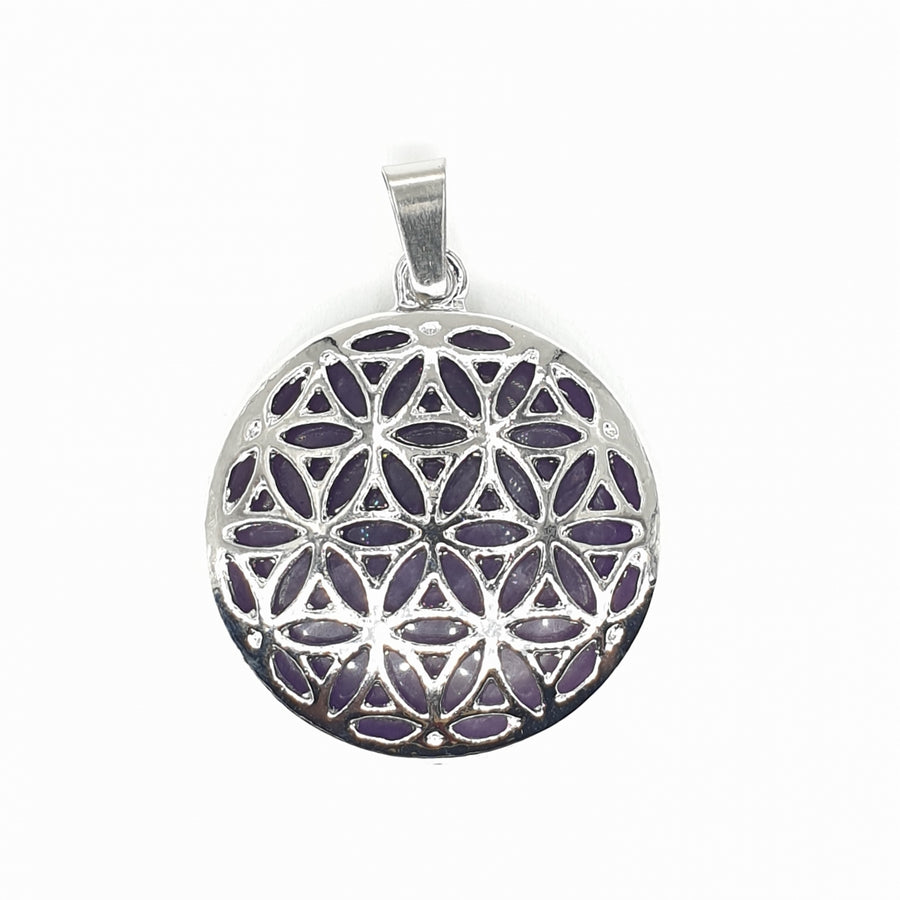 Amethyst-Edelstein Blume des Lebens Anhänger