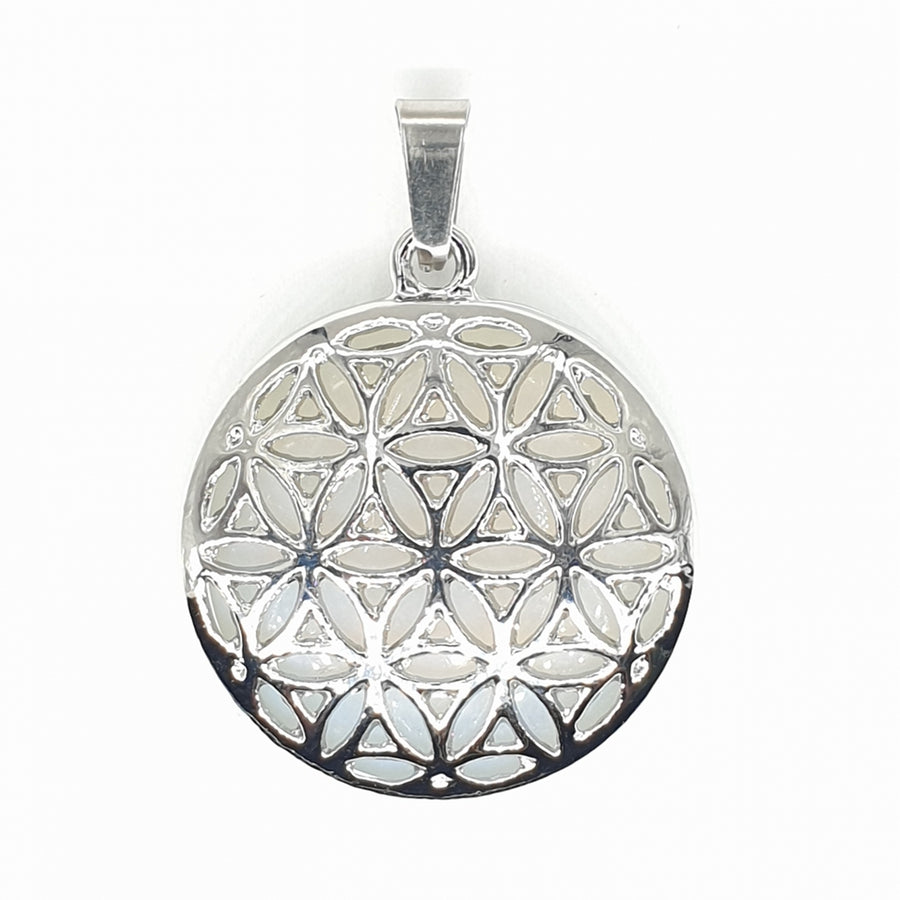 Opal-Edelstein Blume des Lebens Anhänger