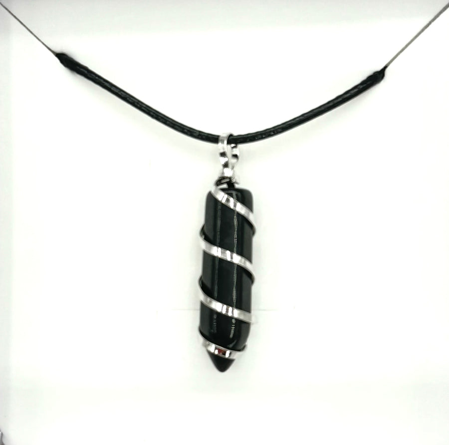 Edelstein-Anhänger-Halskette - Onyx