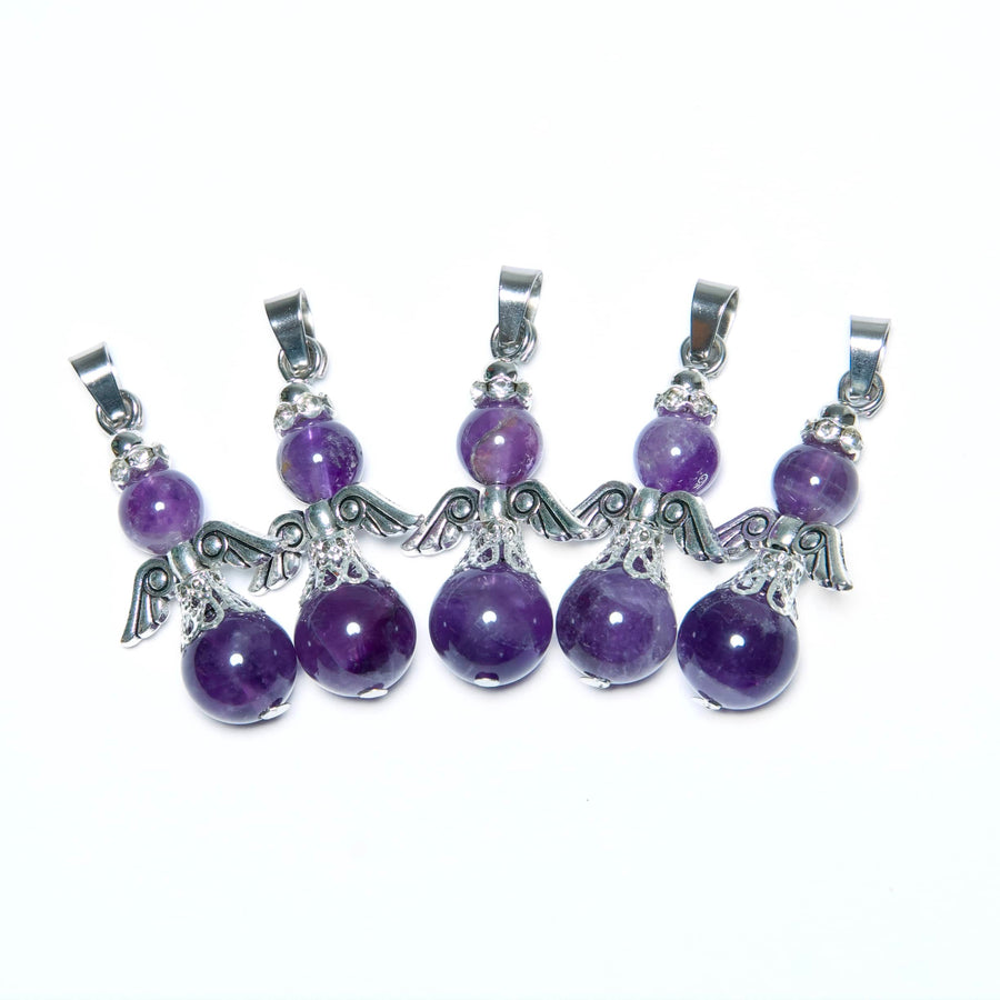 Engel Edelstein Anhnger Set (5 Stck) - Amethyst