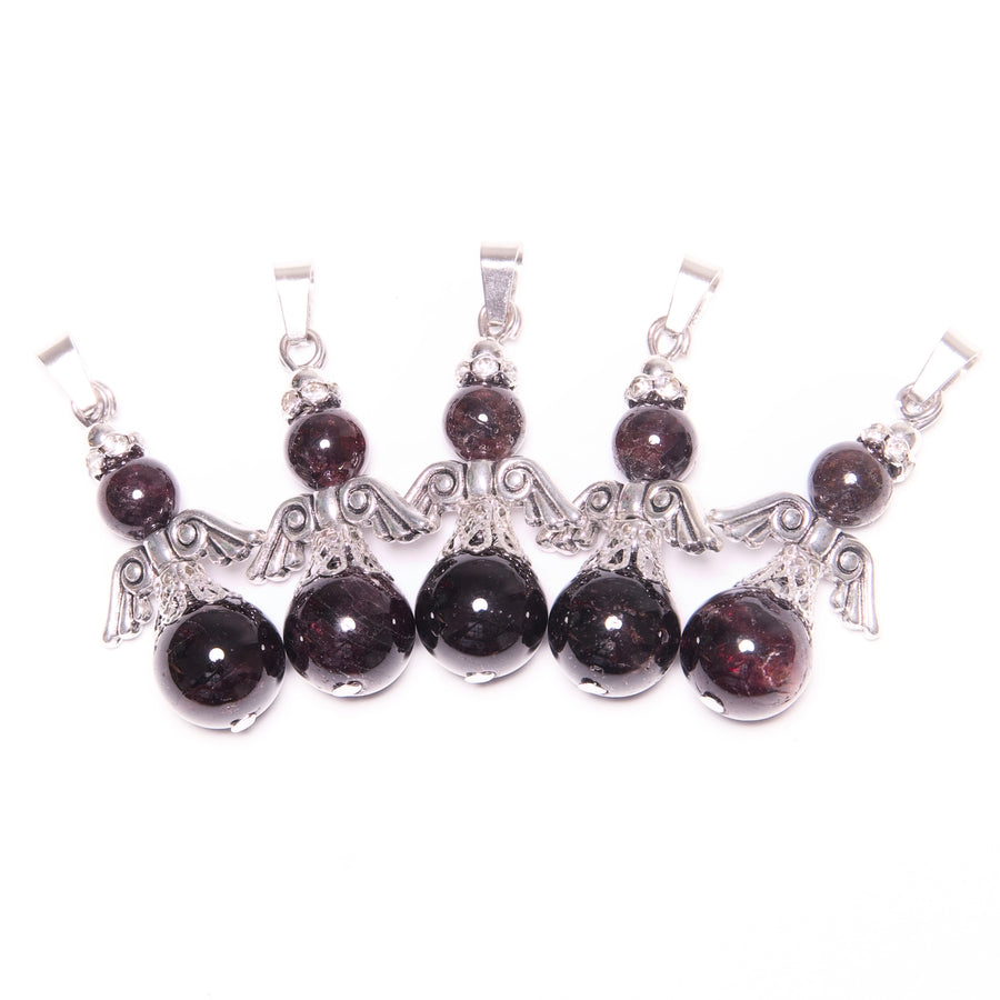 Engel Edelstein Anhnger Set (5 Stck) - Granat