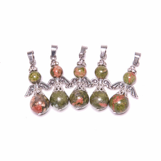 Engel Edelstein Anhnger Set (5 Stck) - Unakite