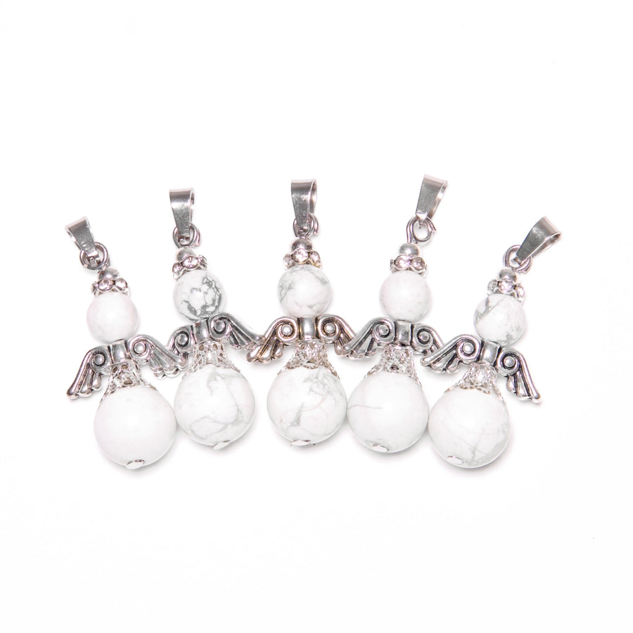 Engel Edelstein Anhnger Set (5 Stck) - Weißer Howlith