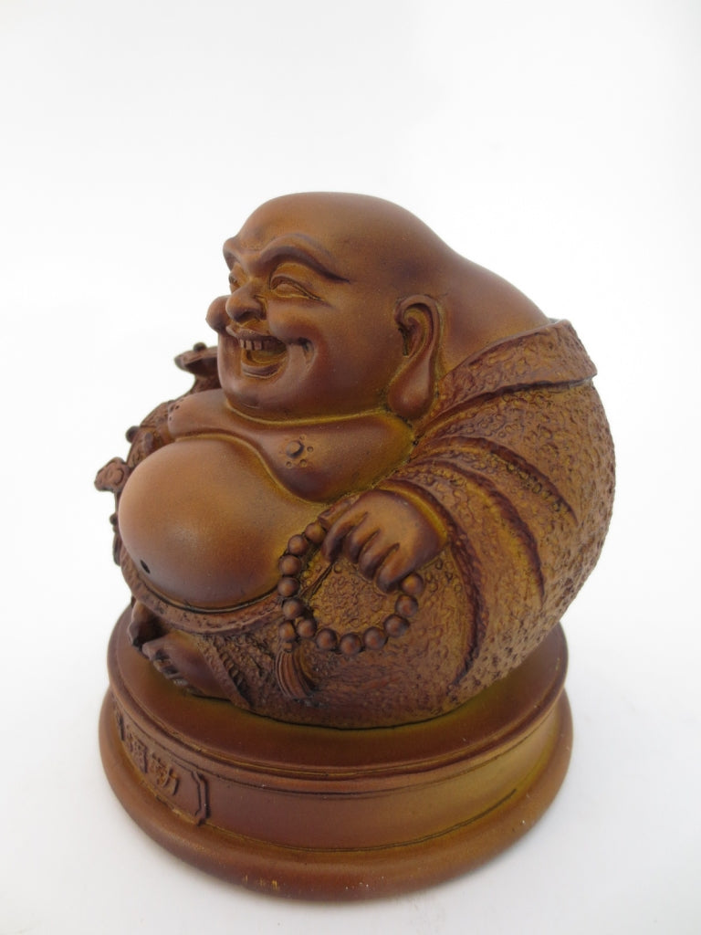 Braune Lachender-Buddha-Statue