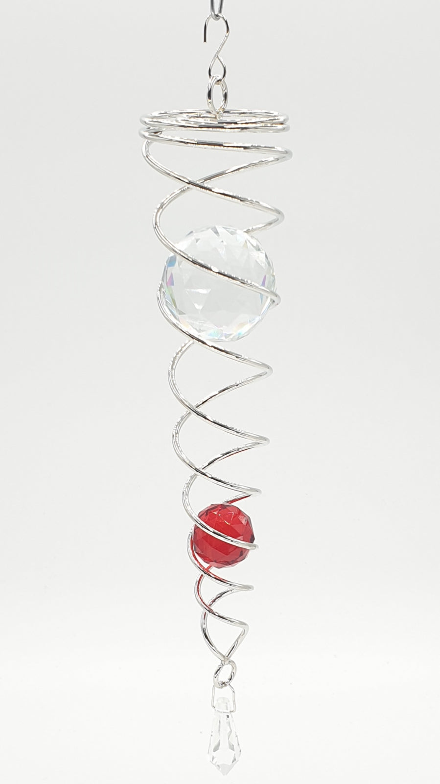 Grohandel - Mini Vortex Wind Spinner mit 2 Kugeln Rot
