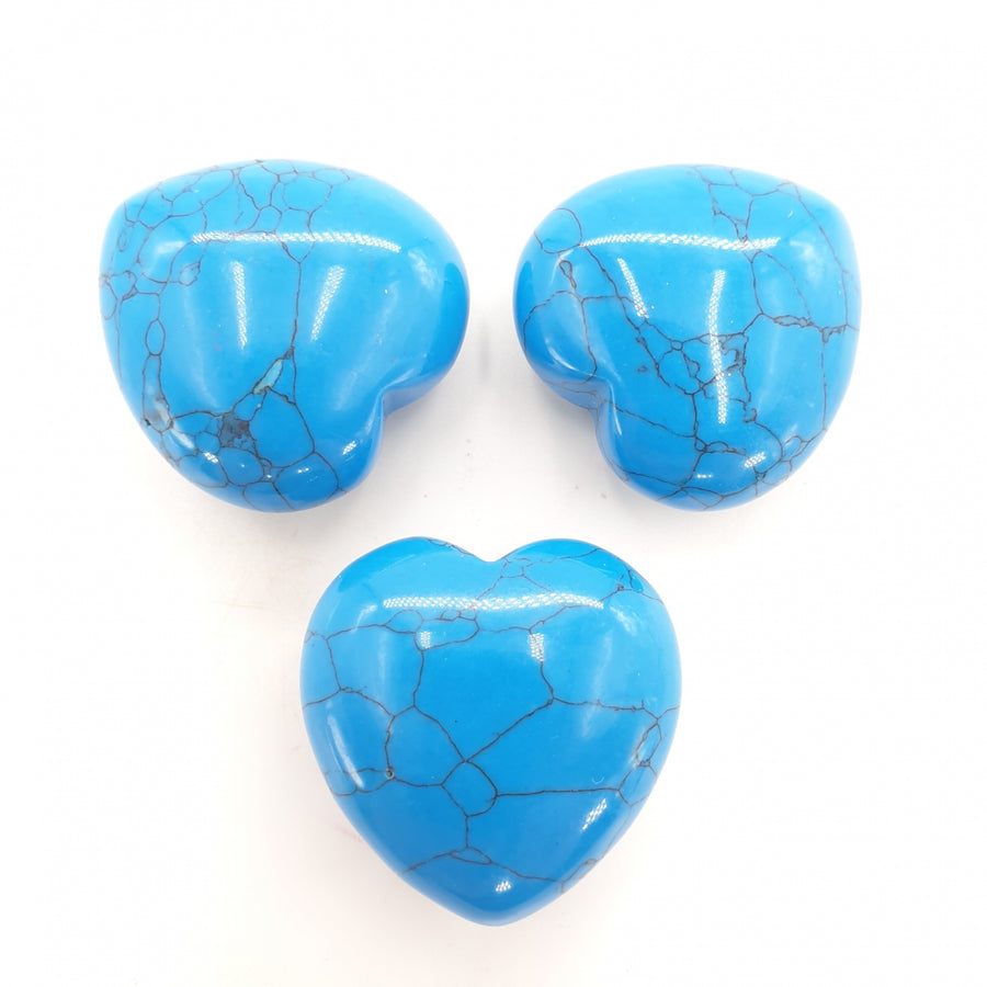Edelstein-Herz mit Geschenktüte – Türkis (3 Stück)