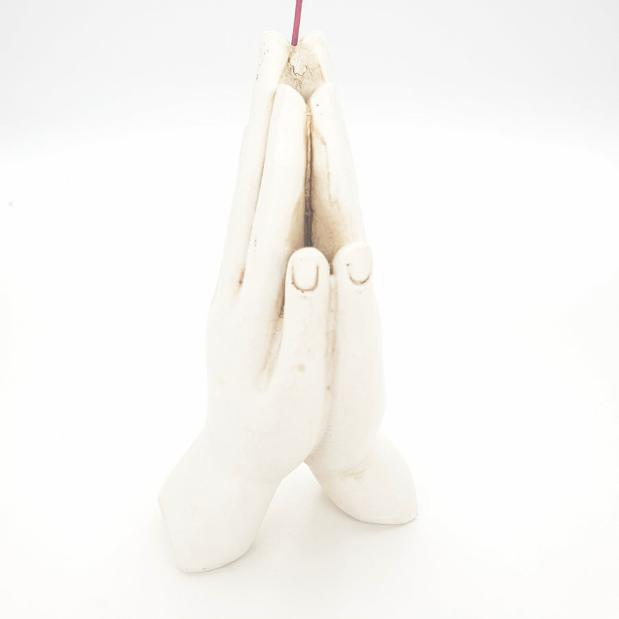 Weißer Meditation Hand-Räucherhalter für Stäbchen