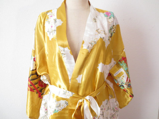 Japanischer Kimono lang gelb