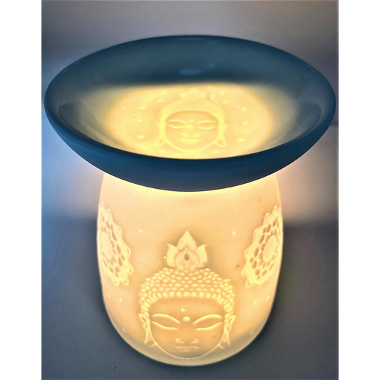 Keramik-Ölbrenner Weißer Thai-Buddha 13 cm