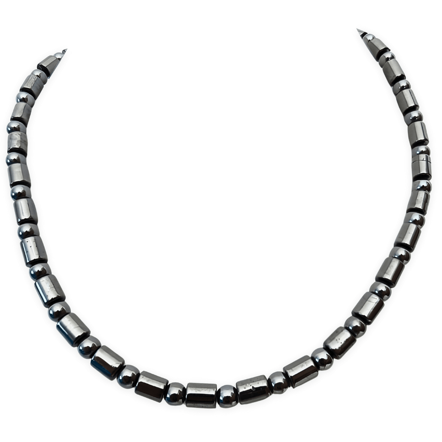 Kette mit schwarzer Perle und Rechteck