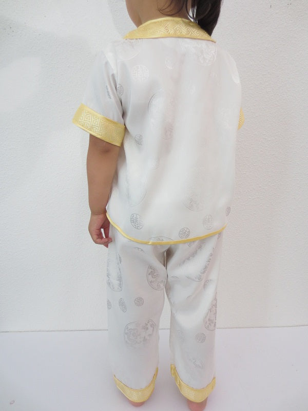 Kinderanzug mit drache weiss