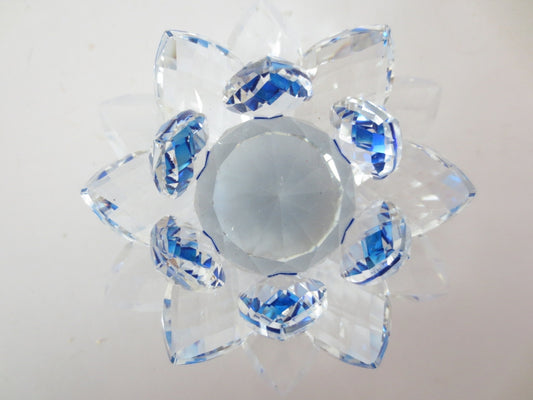 Kristall-Lotusblüte Blau 10 cm (klein)