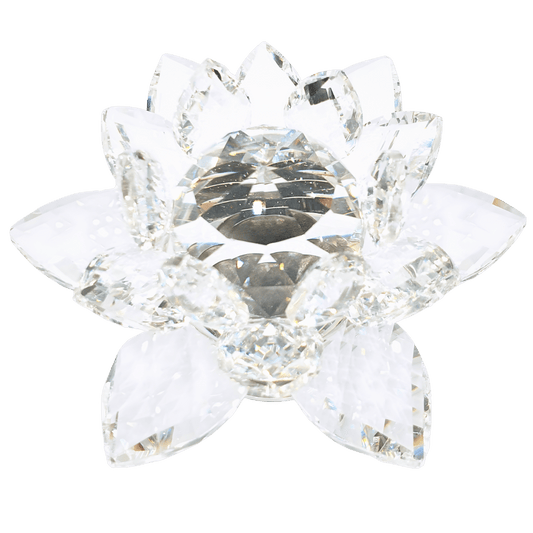 Kristall-Lotusblumen-Ornament auf Ständer (mittelgroß)