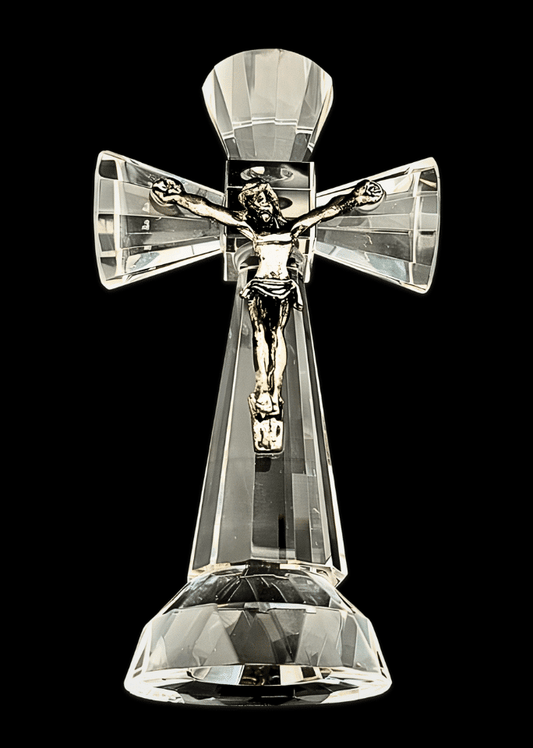 Kruzifix aus Kristallglas mit Jesus – 13,5 cm