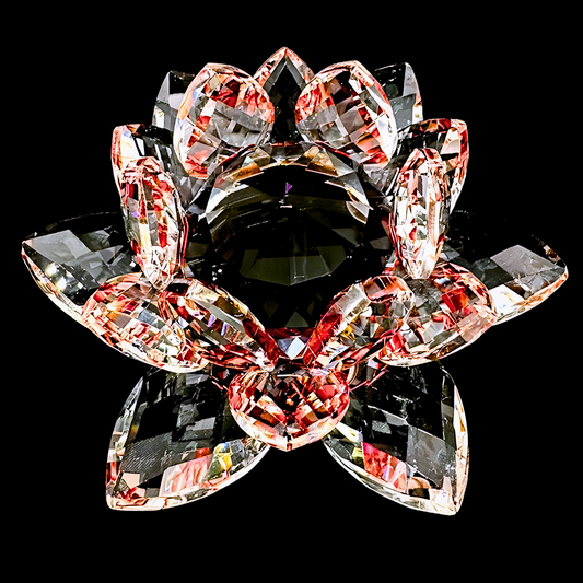 Kristall-Lotus Rot - 14 cm (groß)