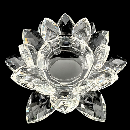 Kristall-Lotus Teelichthalter 11 cm