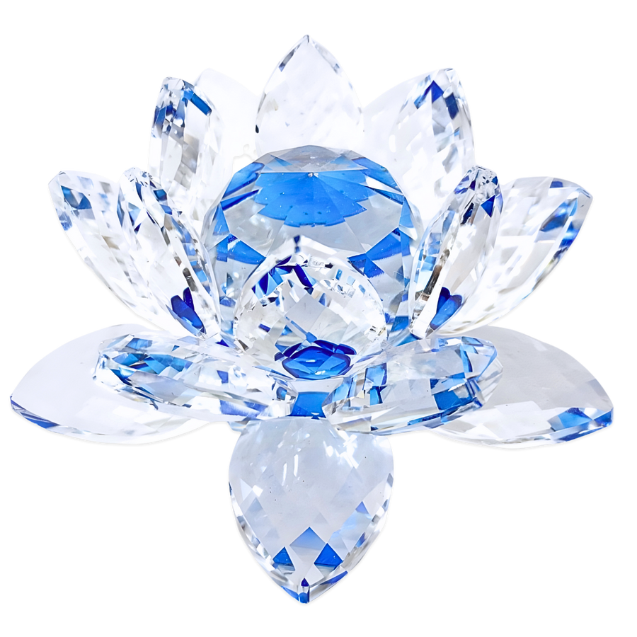 Kristall-Lotusblüte Blau 10 cm (klein)