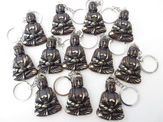 Buddha Kopf keychain weiss