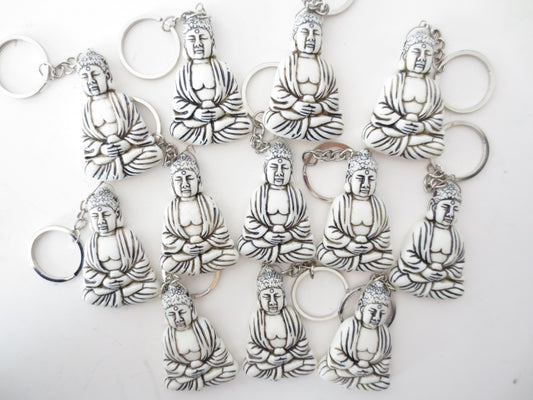 Buddha Kopf keychain grun