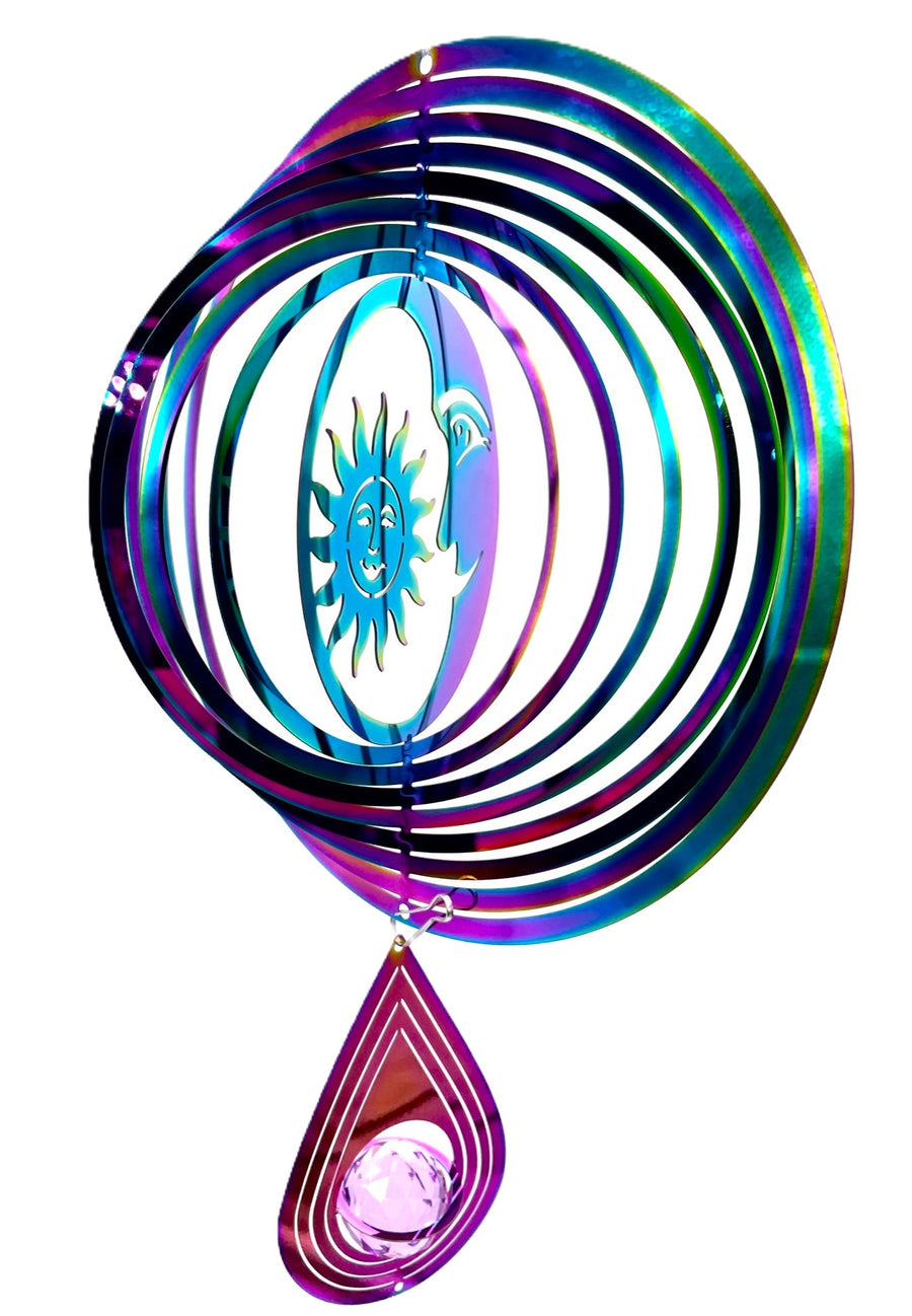 Mittlerer Cosmo Windspinner Sonne & Mond - Regenbogentropfen