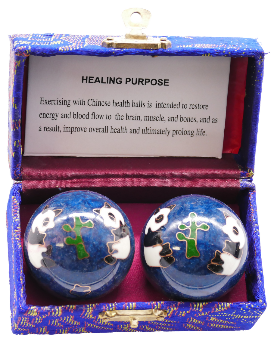 Meridiankugeln Blau mit Panda - 3.5 cm