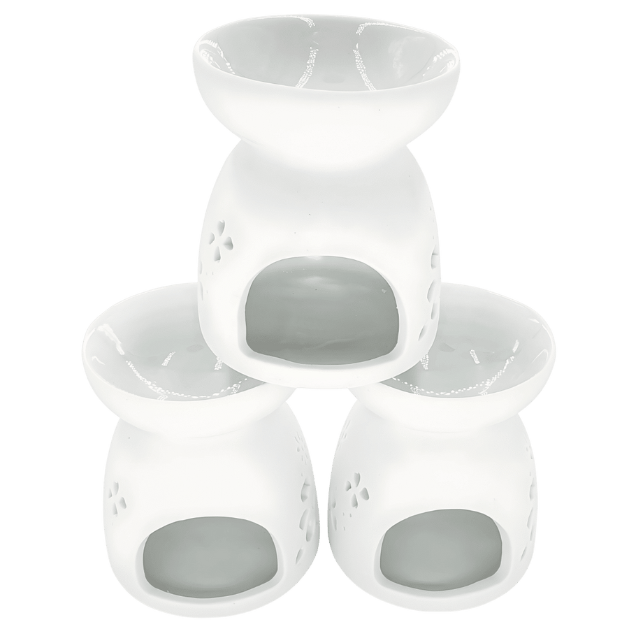 Ölbrenner-Set Weiß mit Vogelmotiv (6 Stck)